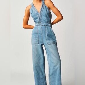 Etica Light Blue Denim Jumpsuit